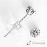 [Sophias & D.] Platinum Natural Diamond Earrings 0.2 carat (0.1ct✕2) PT900 Made in Japan 308-705