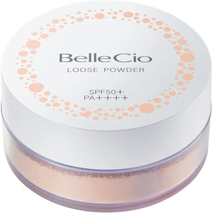 BelleCio Loose Powder UV Loose Powder Sunscreen UV Protection Face SPF50+ Puff Included No White Casting Transparency Hard to Break Down Smooth Prevents Shine and Dryness Large Capacity Shiny Cosmetics Official Made in Japan 30g