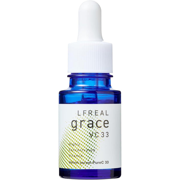 Velvet Serum PureC 33 Velvet Serum Pure LFREAL grace Kansai Enzyme Pure Vitamin C Serum 20mL High concentration 33% Additive-free VC Moisturizing Moisturizing Firmness 1 month supply