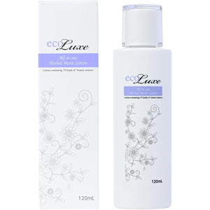 Ecoluxe All-in-One Herbal Moist Lotion 120ml Organic Toner Moisturizing Toner Additive-free Lotion Sensitive Skin Dry Skin Loofah Water Rose Water Floral Water