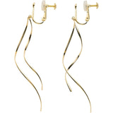 [Vendome Aoyama] Earrings K10 Yellow Gold Wave Long AJVE2291 YG