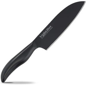 Shimomura Kogyo Verdun Black OVB-101 Santoku Knife, 6.5 inches (165 mm), Molybdenum, Vanadium Steel, Dishwasher Safe, Made in Tsubamesanjo, Niigata, Japan