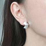 [Vendome Aoyama] [Kengo Kuma + MA,YU] K10 White Gold Paper snake Earrings Small [Kengo Kuma] KMHA0092 White Gold