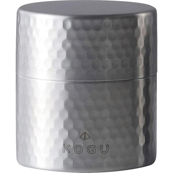KOGU 43976 Shimomura Tea Caddy [Made in Japan] Stainless Steel Can with Inner Lid, Airtight, Hammered Pattern, 3.5 oz (100 g)