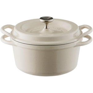 Vermicular Oven Pot Round 14cm Anhydrous Hollow Pot with Special Recipe Book Natural Beige NBG14R