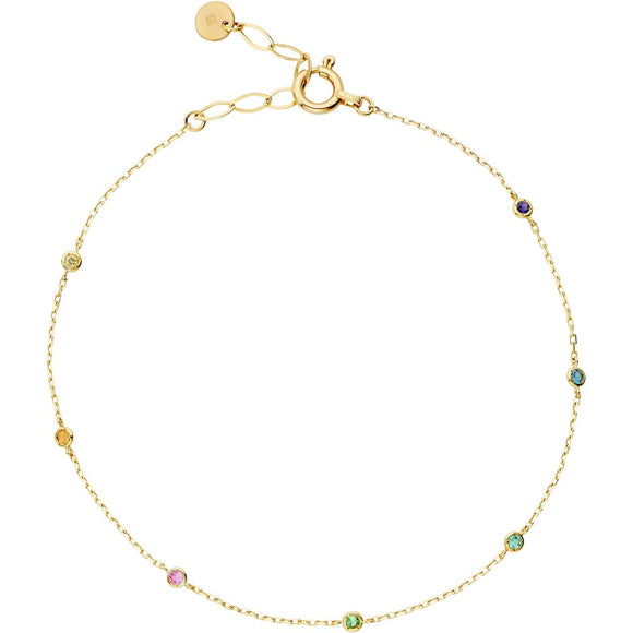 [VIE Vendome Aoyama] Bracelet K10 Yellow Gold Seven Colored Colored Stones GJVB0093LSVA