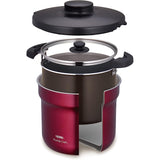 Thermos KBJ-4501 R Shuttle Chef Vacuum Insulated Cooker, 1.1 gal (4.3 L), For 4 to 6 People, Red, Cooking Pot, Fluorine Coating