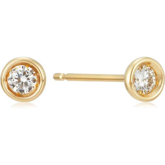 [VIH Vendome Aoyama] Earrings K18 Yellow Gold Diamond 0.100 CT Bezel GGVA0036 DI
