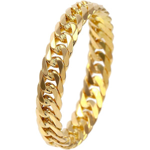 [FAIRY CULLET] K18 6-sided W chain type Kihei ring Made in Japan 18K gold