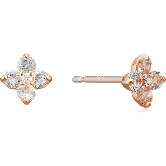 [Vendome Aoyama] K10 Pink Gold White Topaz Earrings AJAA2360 TH