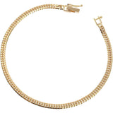 [Fairy Cullet] 18K Gold Bracelet, 6-sided W Kihei Chain, Made in Japan, Certification Stamp, 5g, 18cm, Middle Clasp