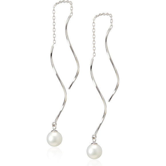 VA Vendome Aoyama Earrings, K10 White Gold, Freshwater Pearl, American Earrings, GJBA0189 PF
