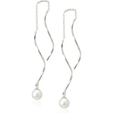 VA Vendome Aoyama Earrings, K10 White Gold, Freshwater Pearl, American Earrings, GJBA0189 PF