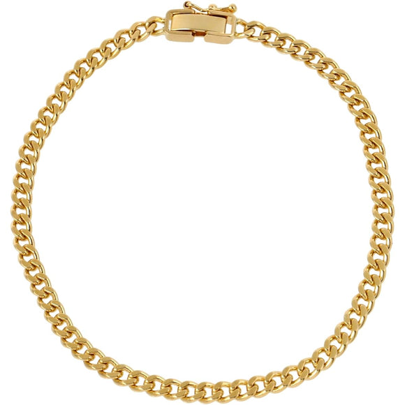 [Fairy Cullet] 18K Gold Bracelet K18 2-sided S Kihei Chain Made in Japan Certification Stamp 7g 18cm Middle Clasp