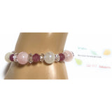 [Malline Marine] Natural Stone Power Stone Bracelet Ruby Madagascar Rose Quartz Moonstone Natural Crystal: Approx. 16.5~17cm Made in Japan