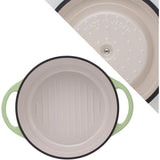 Vermiculer Oven Pot Round 22cm Anhydrous Enamel Pot with Special Recipe Book Pearl Green PGR