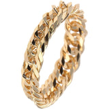 [FAIRY CULLET] K18 12-sided Triple Chain Type Kihei Ring Thin Made in Japan 18K Gold