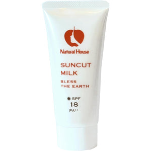 Natural House Suncut Milk BLESS THE EARTH (Sunscreen/No UV absorbers/Gentle on skin) SPF18 PA++ Face Whole body (Children/Additive-free/Organic) Natural ingredients Non-chemical