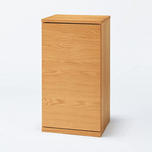 MUJI 12851608 Wooden Cabinet, Width 17.3 x Depth 17.3 x Height 32.7 inches (44 x 44 x 83 cm), Wooden Door, Slim, Oak Veneer