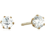 VA Vendome Aoyama Earrings K10 Yellow Gold Cubic Zirconia Studs GAVA0032 CZ