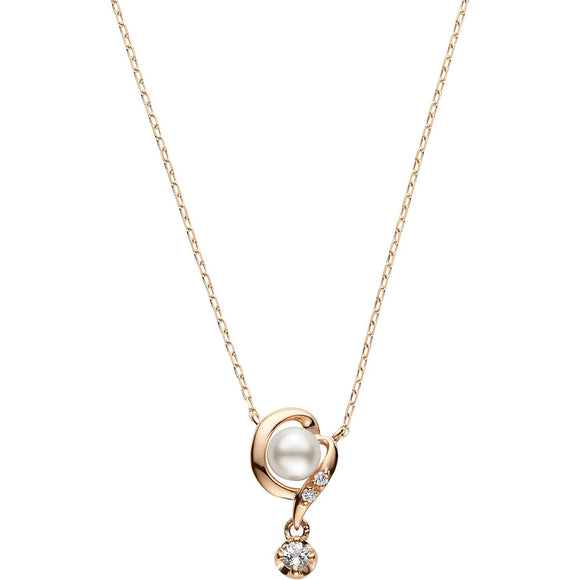 [Vendome Aoyama] Necklace K10 pink gold heart Akoya pearl AJAN154340PA