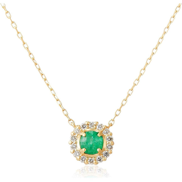 [VA VENDOME AOYAMA K18YG Diamond 0.04ct [May Birthstone] Emerald Necklace GGVN007440EM