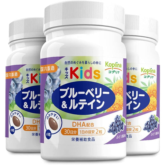 Kids Blueberry & Lutein 60 tablets 3 piece set 90 days supply [Small soft capsules/Grape flavor/Childcare support/DHA combination/Visibility/Children/Health/Supplements/Supplements/Nutritional supplements/Reliable domestic production/Coprina]