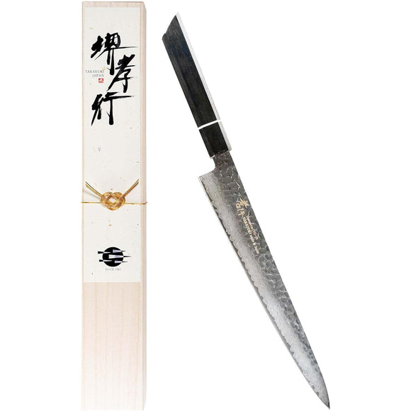 Takayuki Sakai Senkoku Damascus Steamer Knife 9.4 inches (240 mm) V Gold No. 10 vg10 33 Layer Hammered Oak Lacquer Pattern