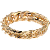 [FAIRY CULLET] K18 12-sided Triple Chain Type Kihei Ring Thin Made in Japan 18K Gold