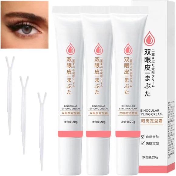 Double Eyelid Styling Cream, Instantly Double Eyelids Modeling Cream, Waterproof Double-fold Double Eyelid Shaping Styling Cream with Y Stick, Long Lasting, Invisible, Natural