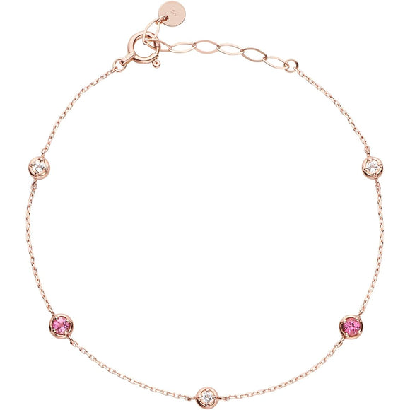 [Vendome Aoyama] Bracelet K10 pink gold pink tourmaline white topaz AJAB4099LSTP