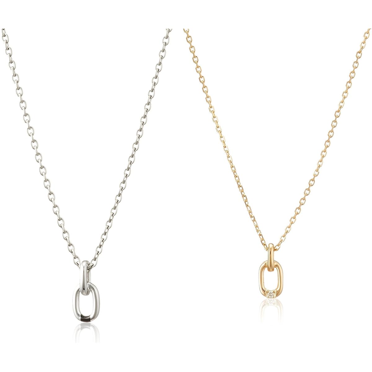 [L.A.H.] L.A.H. Vendome Aoyama [WEB Exclusive] 925 Silver Diamond Hot-Link  Pair Necklace HS8D0006 VA
