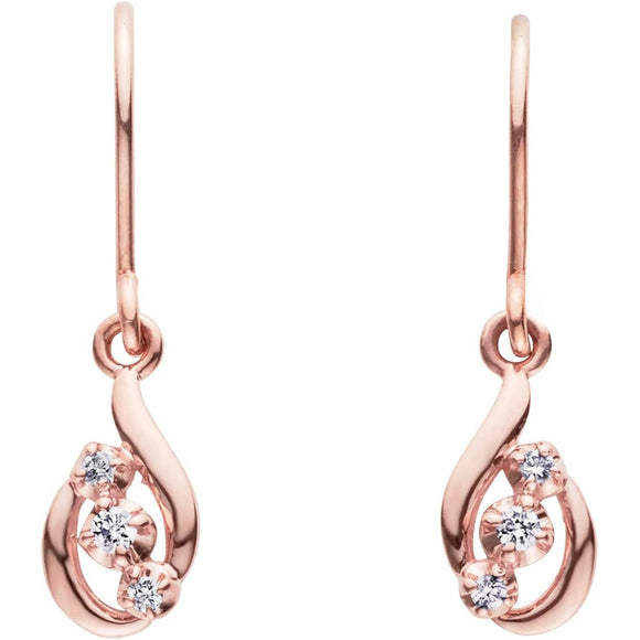 [Vendome Aoyama] Earrings K10 Pink Cold Basic Diamond AJAA2357 DI