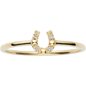 VA Vendome Aoyama Ring, K10 Yellow Gold, 4 Diamond Stones, Horseshoe, Size 13 GJVR028113DI