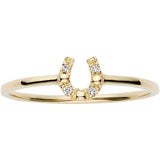 VA Vendome Aoyama Ring, K10 Yellow Gold, 4 Diamond Stones, Horseshoe, Size 13 GJVR028113DI