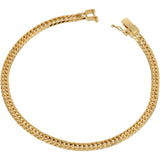 [Fairy Cullet] 18K Gold Bracelet K18 16-sided W Kihei Chain Made in Japan Certification Stamp Approx. 7.2g 18cm Middle Clasp