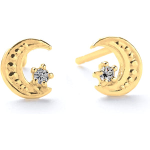 [Matthewmark] Diamond Earrings, Single Diamond, Women's, Birthday, Mother's Day, Present, Gift, Gold, Yellow Gold, Made in Japan