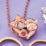 [White Clover] Kuromi Dancing Stone Necklace Heart Sanrio Pendant Pink SAKU-N052PG Women's