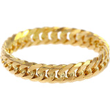 [FAIRY CULLET] K18 6-sided W chain type Kihei ring Made in Japan 18K gold