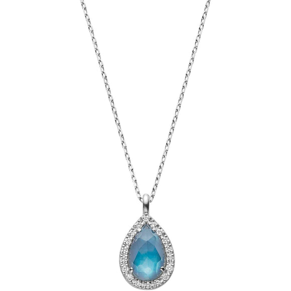 [Vendome Aoyama] Necklace Platinum Blue Topaz Shell Diamond Damned Blue APVN199945B2