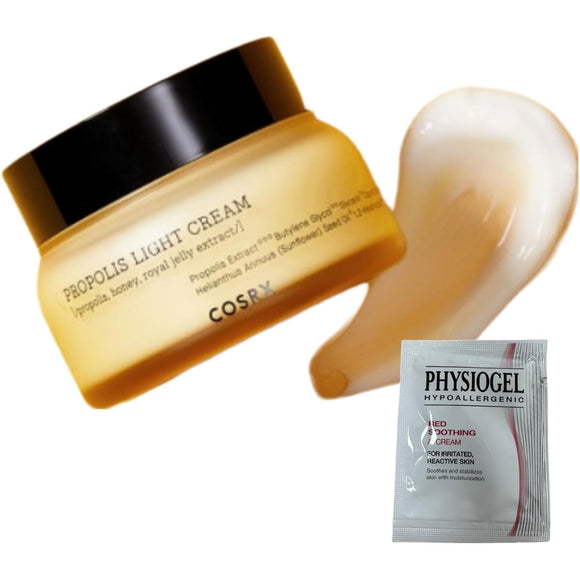 COSRX Full Fit Propolis Light Cream 65ml + Physio Gel Red Sliding Sample 5ml (Korean Cosmetics)