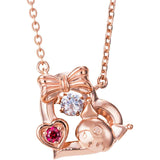 [White Clover] Kuromi Dancing Stone Necklace Heart Sanrio Pendant Pink SAKU-N052PG Women's