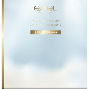 Excel Protective UV Retouch Powder with Puff, Clear Beige, Limited Edition