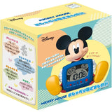 Seiko Clock FD485A Alarm Clock, Table Clock, Digital, Talking Alarm, 9.0 x 9.1 x 5.1 inches (229 x 232 x 130 mm), Disney Mickey Mouse, Blue