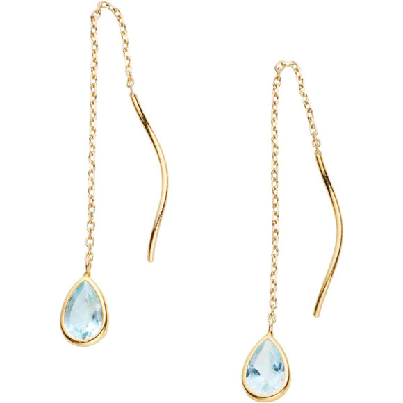 VA Vendome Aoyama Earrings, K10 Yellow Gold, Blue Topaz, Long, GAVA0363 BT