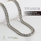 [PURÉZZA] Men's Pure Titanium Long Necklace Chain Allergy Free Unisex 6-sided Double Kihei Made in Japan Titanium mens necklace