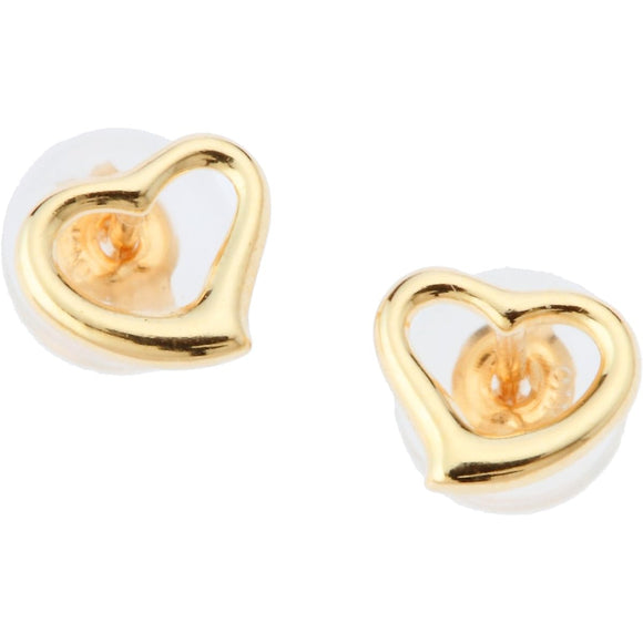 VA Vendome Aoyama Earrings, K10 Yellow Gold, Open Heart, GAVA0003 YG