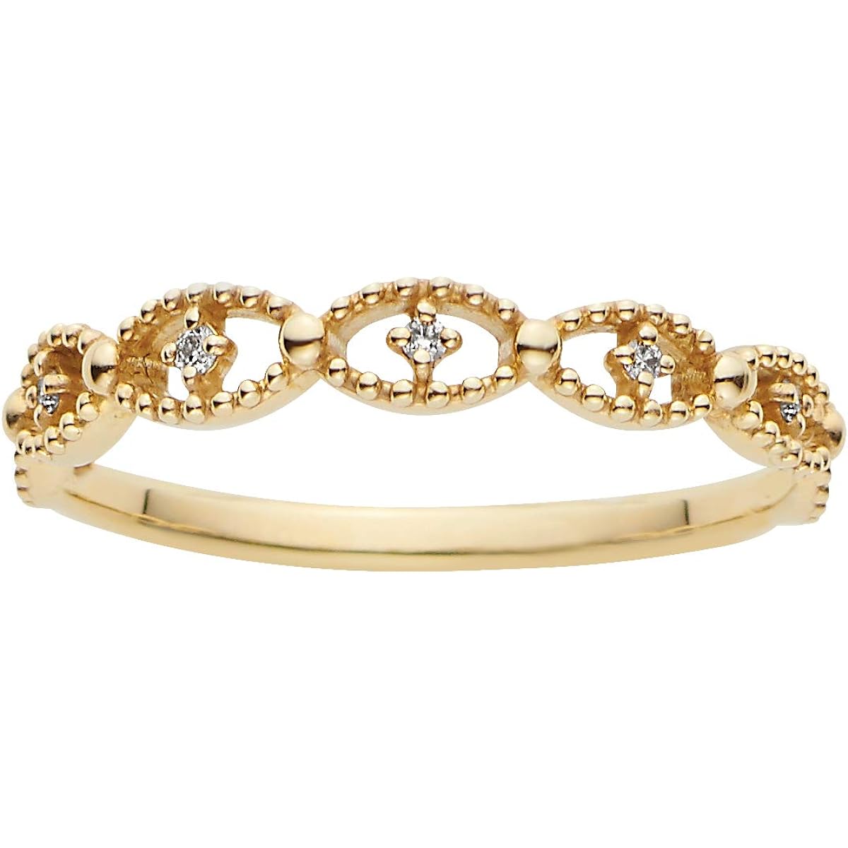 VIH Vendome Aoyama] Ring K10 Yellow Gold Lace Diamond No. 13
