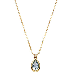 [VIH Vendome Aoyama] Necklace K10 Yellow Gold Diamond Aquamarine Drop Motif GJVN041640AQ