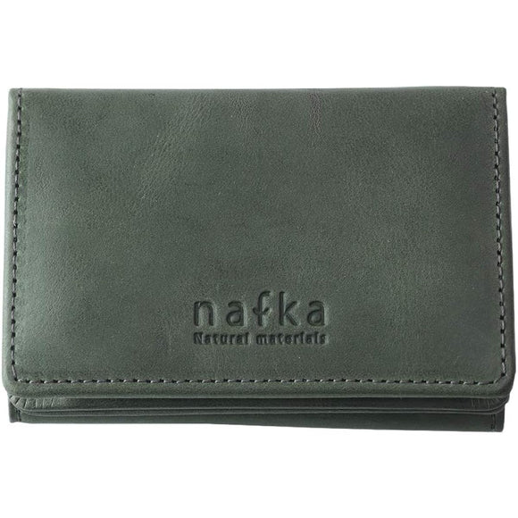 Nafka nafka Women's Tri-Fold Genuine Leather Mostro Leather Simple Compact Made in Japan NFK-72008 Green